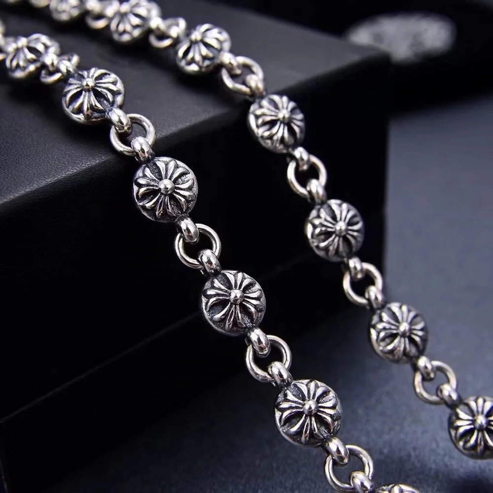 Chrome Hearts Silver Floral Link Wallet Chain